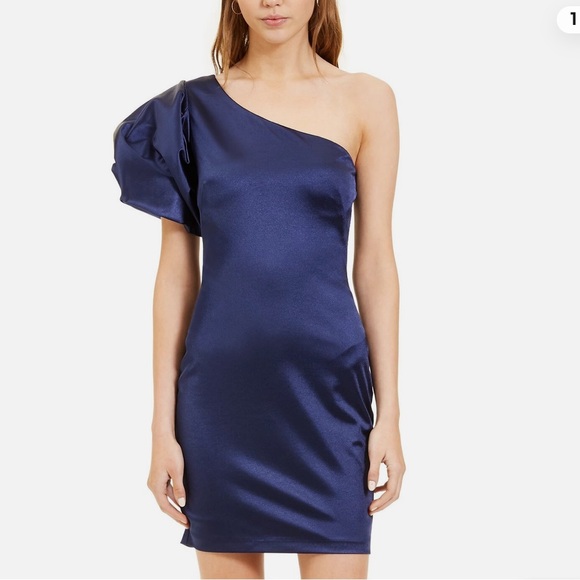 Blondie Nites Juniors' Puff-Sleeve Dress Size 5 - Picture 1 of 9